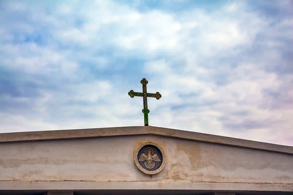 Klasztor Gerasim Jordański Brzeg Rzeki Jordan Pustyni Judejskiej Pedyment Cerkiew — Zdjęcie stockowe