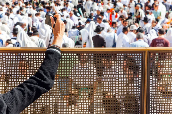 Ancienne Jérusalem Fête Religieuse Juive Une Foule Énorme Juifs Priant — Photo