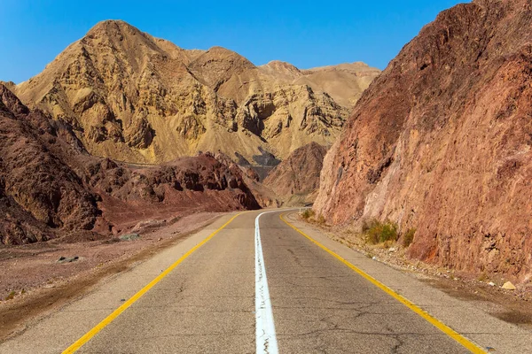 Magnificent Highway Eilat Mountains Highway Connects Southernmost City Israel Center — Stock Photo, Image