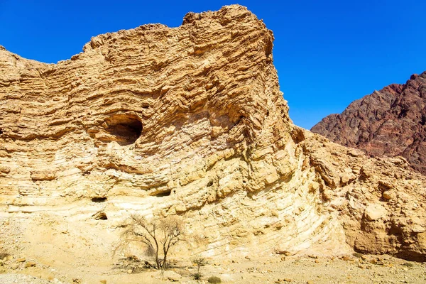 Pittoreska Flerfärgade Landskapsformationer Eilatbergen Varm Vinter Vid Röda Havet Israel — Stockfoto