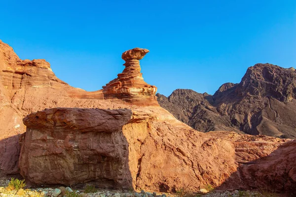 Formações Paisagem Multicoloridas Eilat Mountains Israel Formas Bizarras Arenito Nas — Fotografia de Stock