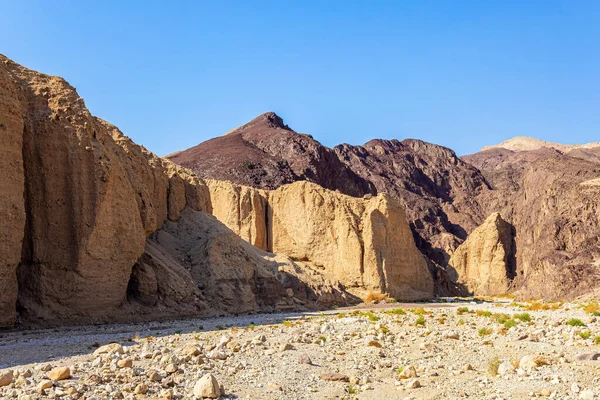 Vstup Černého Kaňonu Začátek Trasy Nádherné Pestrobarevné Skály Kaňonu Eilat — Stock fotografie