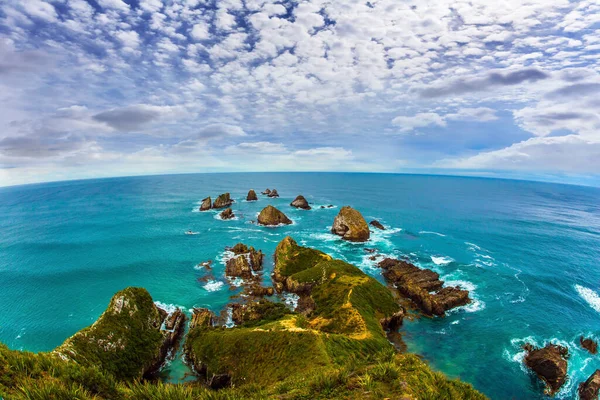 Nouvelle Zélande Côte Pittoresque Océan Pacifique Près Nugget Points Grandes — Photo