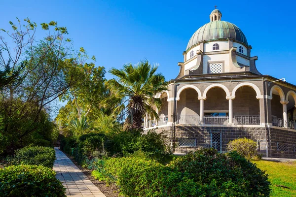 Beatitudes Kilisesi Kilise Sekiz Güzelliğin Onuruna Sekizgen Tiberias Gölü Manastırın — Stok fotoğraf