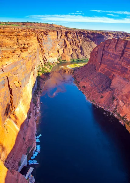 Rio Colorado Dobra Nas Curvas Afiadas Desfiladeiro Após Barragem Melhor — Fotografia de Stock