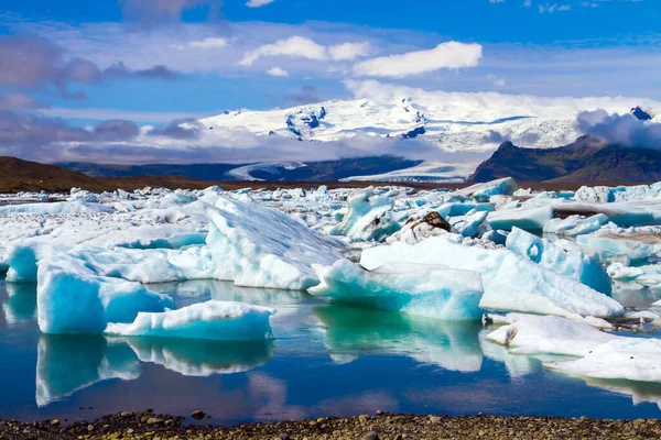 Λιμνοθάλασσα Jokulsaurloun Στο Πάρκο Skaftafell Ισλανδία Κάνει Κρύο Τον Ιούλιο — Φωτογραφία Αρχείου