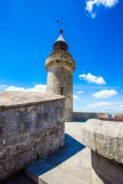 Историческая Башня Констанс Античные Стены Средневекового Порта Морт Средиземное Побережье — стоковое фото