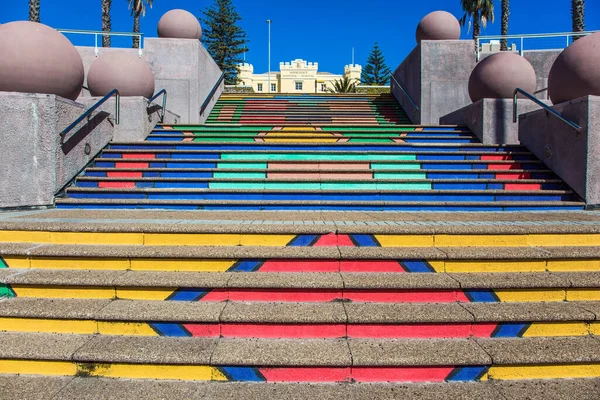 Magic Southern Hemisphere Multi Colored Staircase Promenade Beach Cape Town — Stock Photo, Image