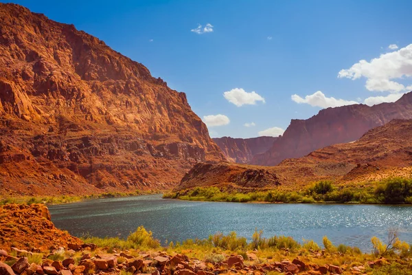 Abd Lee Nin Feribotu Geçen Tarihi Tekne Muhteşem Colorado Nehri — Stok fotoğraf