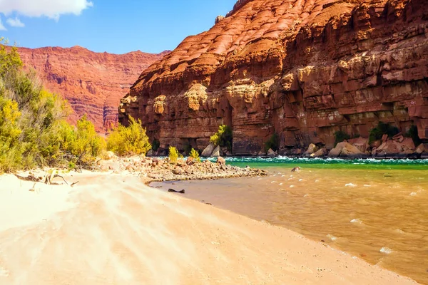 Usa Leeův Trajekt Historický Trajekt Přes Řeku Colorado Bouřlivá Široká — Stock fotografie