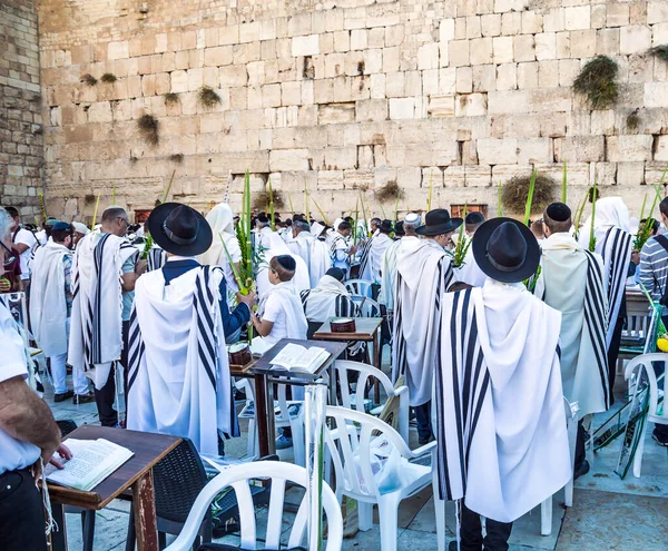 Cohenim Áldása Ünnepélyes Szertartás Templomhegy Nyugati Lejtőjén Jeruzsálem Óvárosában Zsidók — Stock Fotó