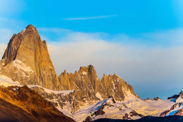 Fitzroi Pico Montaña Patagonia Zona Fronteriza Entre Chile Argentina Magnífica — Foto de Stock