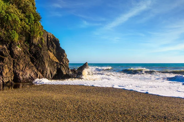 Shallow Ocean Bay New Zealand South Island Travel Ends World — Stock Photo, Image