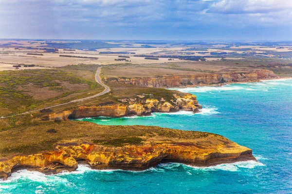 Landschaftlich Reizvolle Küste Das Bild Wurde Aus Einem Hubschrauber Aufgenommen — Stockfoto