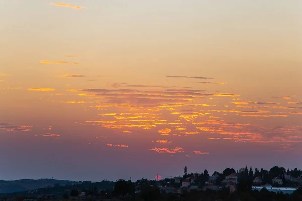 Prachtige Zonsondergang Ten Zuiden Van Israël Eilat Vakantieoord Aan Rode — Stockfoto