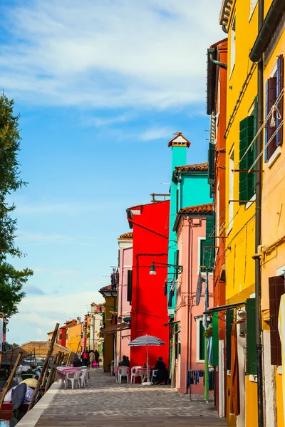 Province Vénétie Burano Est Une Île Maisons Lumineuses Colorées Belle — Photo