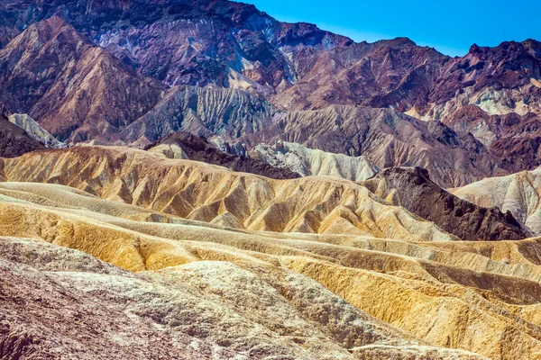 Wspaniały Krajobraz Wielobarwnym Słońcu Pustynia Suchym Dnie Jeziora Dolina Śmierci — Zdjęcie stockowe