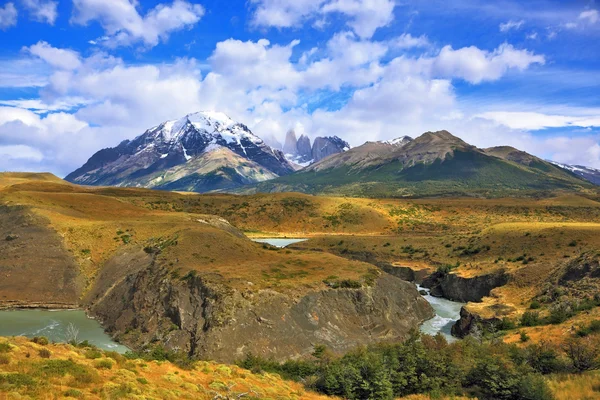 Paine rivier bochten in hoefijzer — Stockfoto