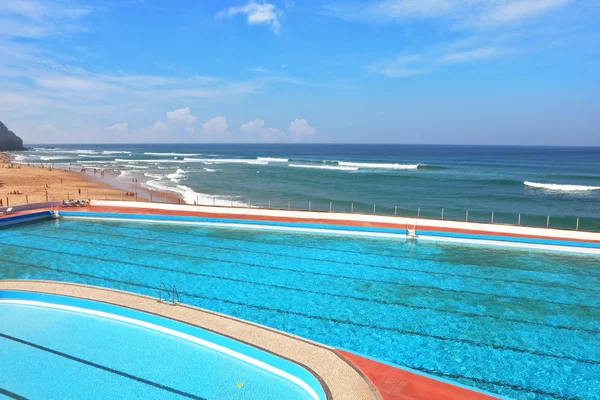 Pool on beach Atlantic coast — Stock Photo, Image