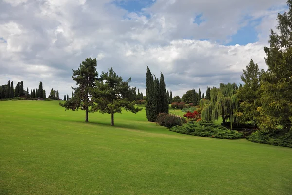 Campo verde en un parque Sigurta — Foto de Stock