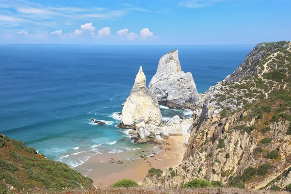 Two cliffs, similar in shape to a portion of ice cream