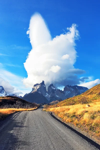 Nationalparken torres del paine i södra chile. — Stockfoto