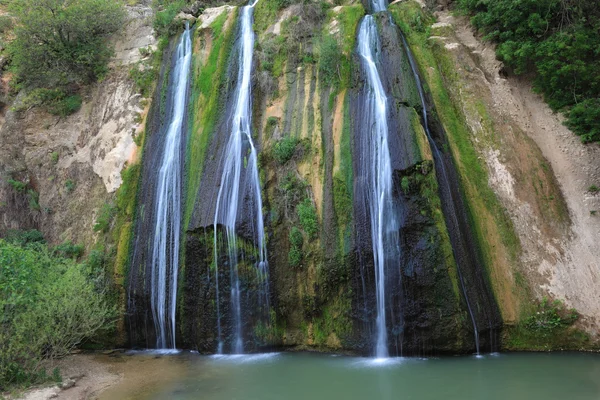 Tre parallella stream kör ner — Stockfoto