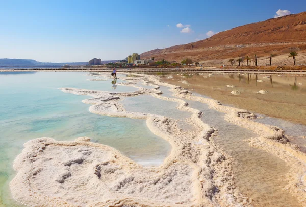 Donna sul Mar Morto in Israele — Foto Stock