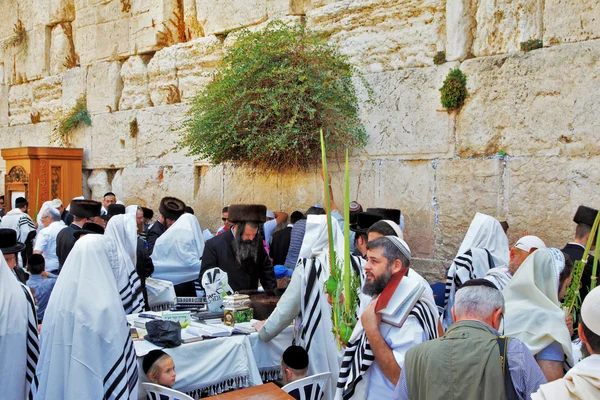 Judarna i traditionella vita tallit — Stockfoto