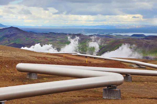 Pipeline to hot water — Stock Photo, Image