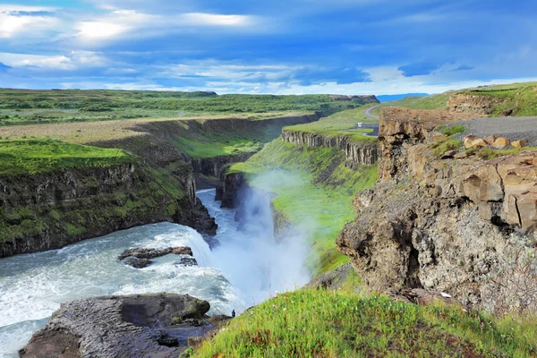 Enormous waterfall Gyullfoss — Stock Photo, Image