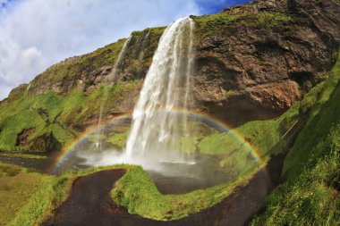 İzlanda 'da Seljalandsfoss şelalesi