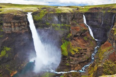 Haifoss dangerous waterfall in Iceland