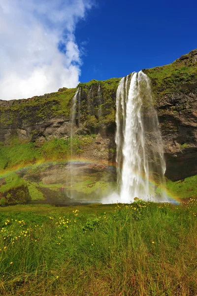 İzlanda 'da Seljalandsfoss şelalesi. — Stok fotoğraf