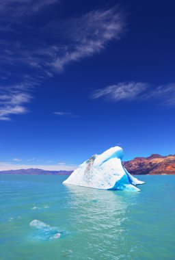 The white-blue icebergs in  Patagonia