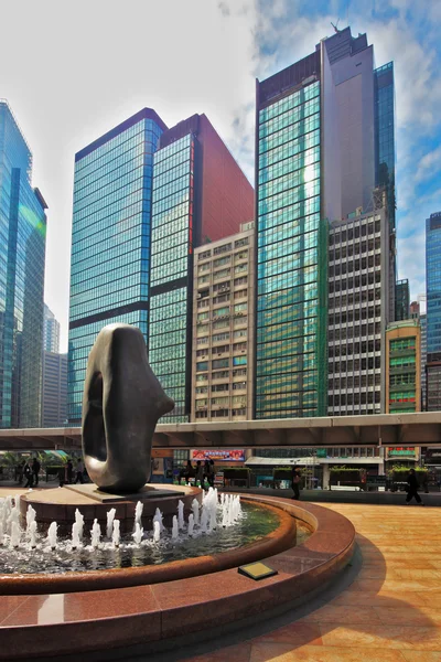 Square decorated with fountain — Stok fotoğraf