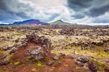 Gloomy Iceland in summer