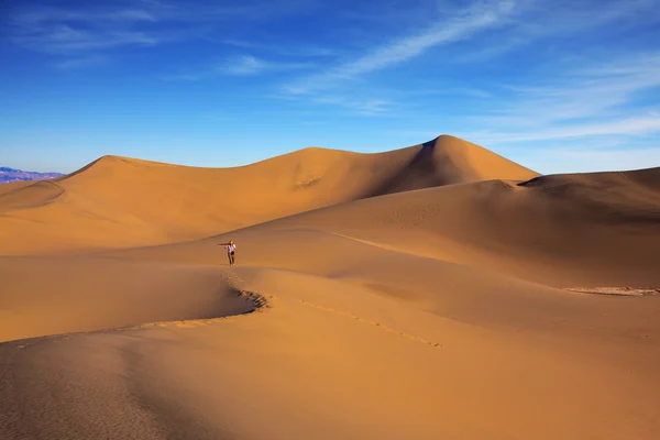 Salida del sol en el desierto Mesquite Flat — Foto de Stock