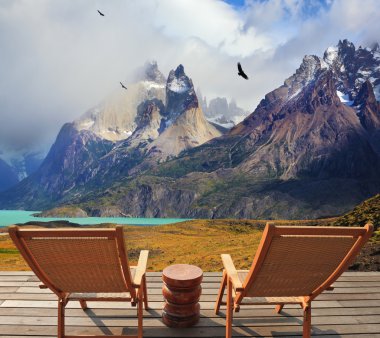 Karla kaplı rocky Dağları'nda tatil