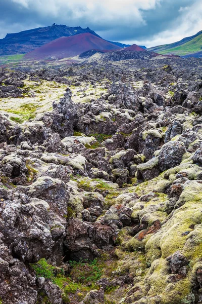 Feld mit Lava bedeckt — Stockfoto