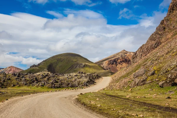 Carretera en el Parque Nacional Lanmannalaugar —  Fotos de Stock