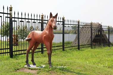 Heykel tayı. Turist karmaşık Sibirya Podvorye.