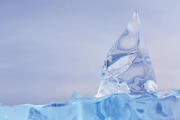 Beautiful transparent block of ice. — Stock Photo, Image