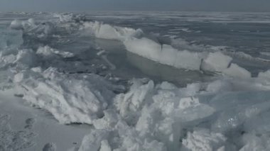 Büyük bloklar halinde buz çatlamak