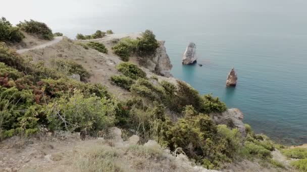 Bellissimo Capo Fiolent. Penisola di Heraclean sulla costa sud-occidentale del Crimea . — Video Stock