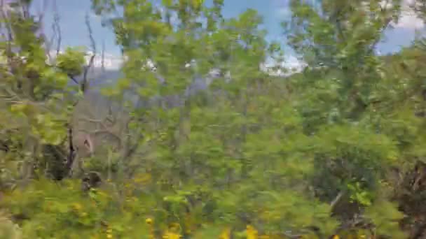 Autotravel zomer ten zuiden van Crimea. Prachtige serpentijn bergwegen. — Stockvideo
