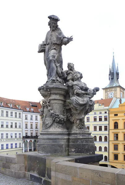 Statue of St. Ivo. Charles Bridge in Prague. — Stock Photo, Image