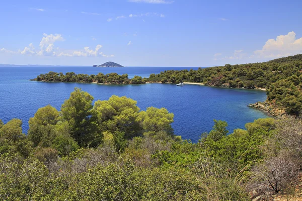 Γραφικό κόλπο και χελώνα νησί στο Αιγαίο Πέλαγος. — Φωτογραφία Αρχείου