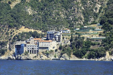 Osiou Grigoriou (Gregory's) monastery. Holy Mount Athos. clipart