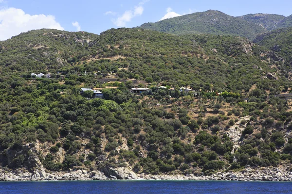 Rahipler kutsal Mount Athos üzerinde yerleşim. — Stok fotoğraf